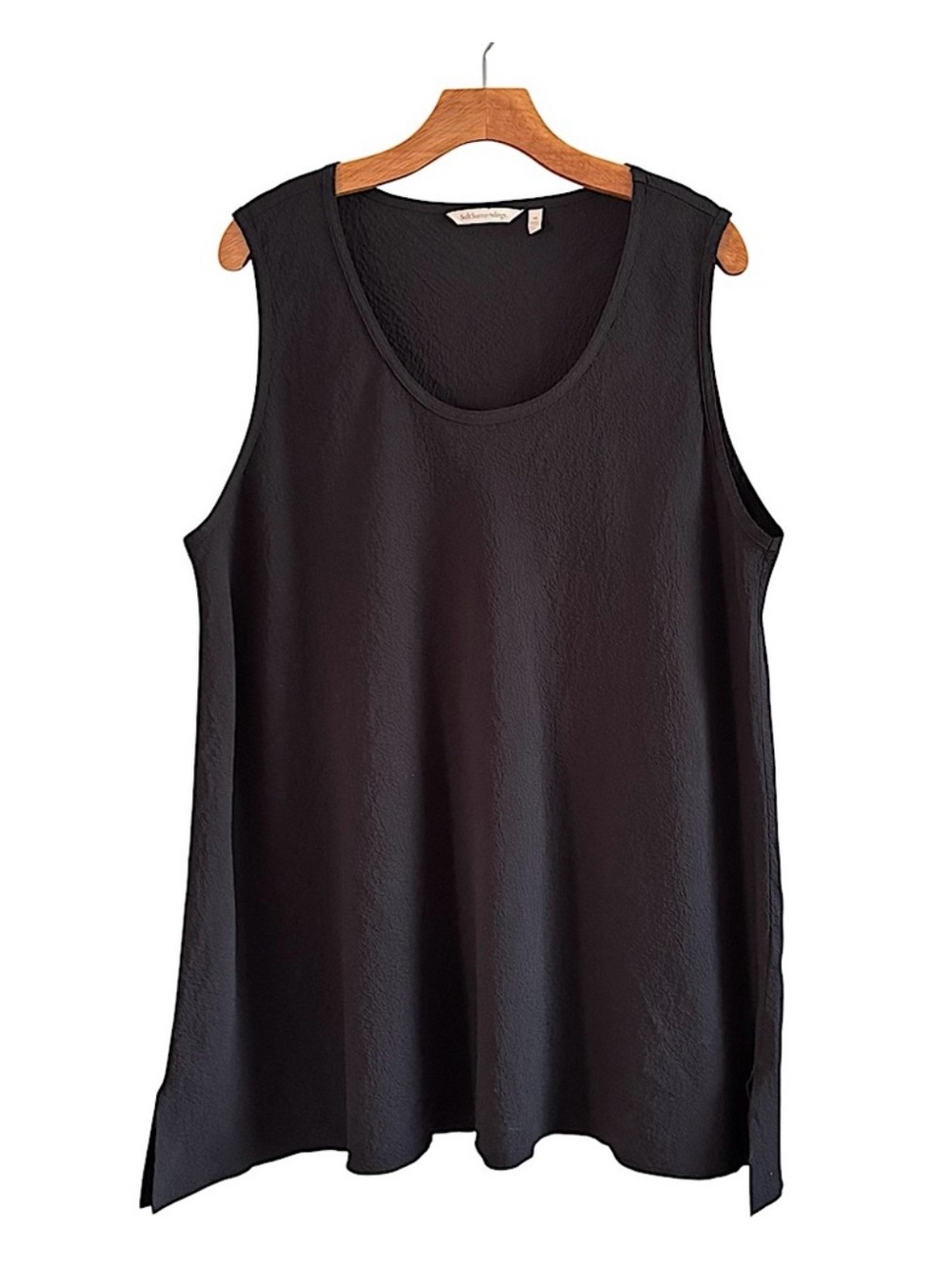 Soft Surroundings Black Scoop Neck Sleeveless Tank Size 1X
